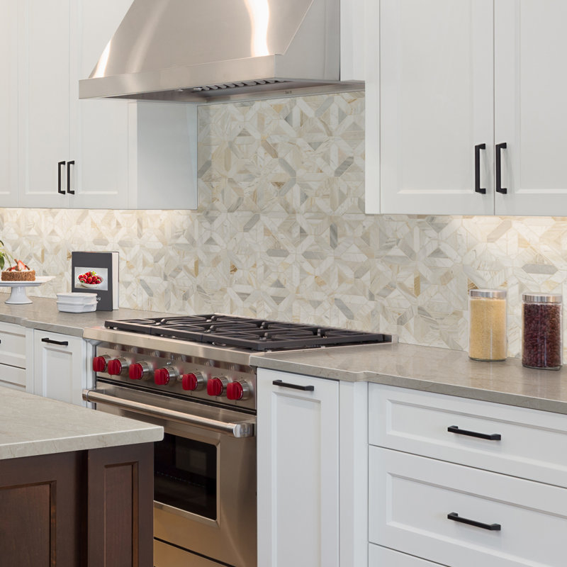 MSI Athena Gold Geometrica 12" x 12" Honed Marble Mesh Mounted Mosaic